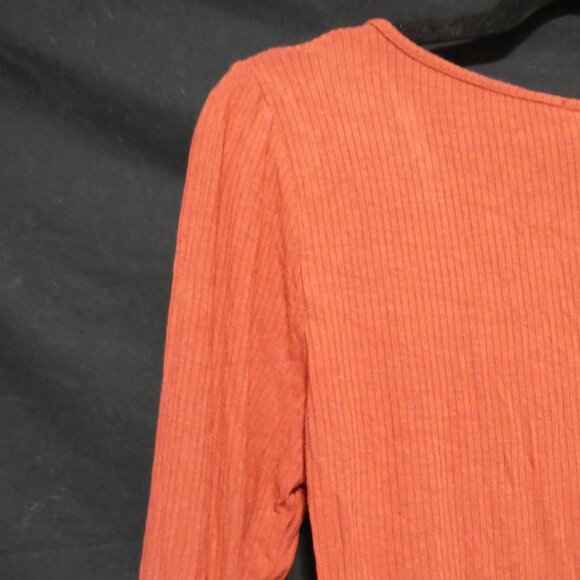 U2B - URBAN BASICS | large | Ribbed Long Sleeve Orange Bodysuit | NWT - Picture 10 of 15
